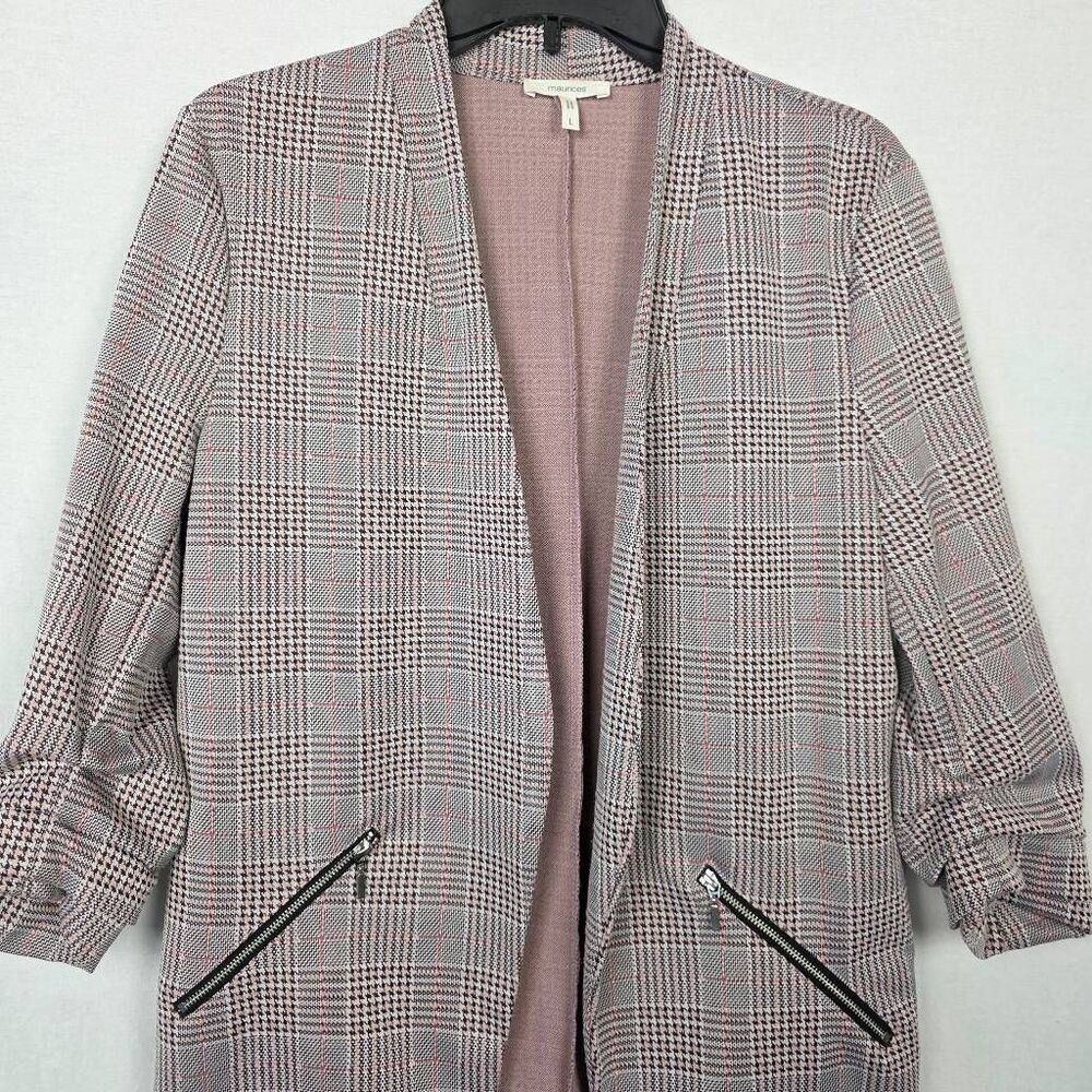 Maurices Plaid Open Blazer Jacket Women Large - Picture 5 of 9
